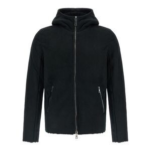 GIORGIO BRATO Black Lamb Leather Men's Sweatshirt
